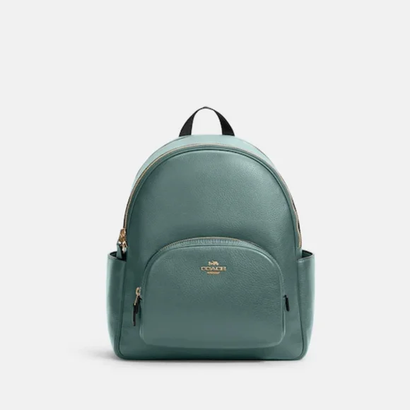 Coach Court Leather Marine Color Backpack - Picture 1 of 5